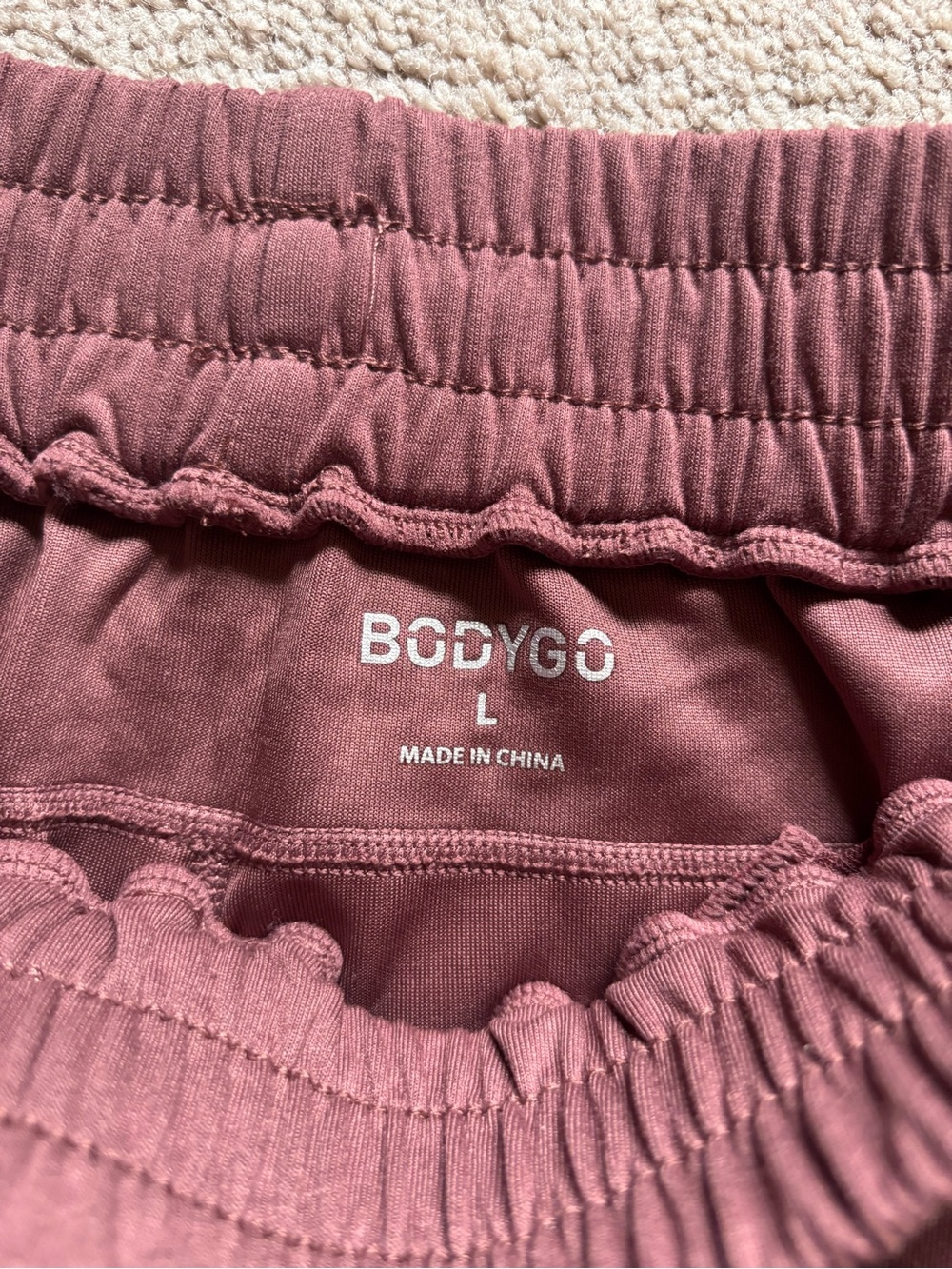 BodyGo Pull-On Drawstring Shorts - Mauve - Picture 4 of 6